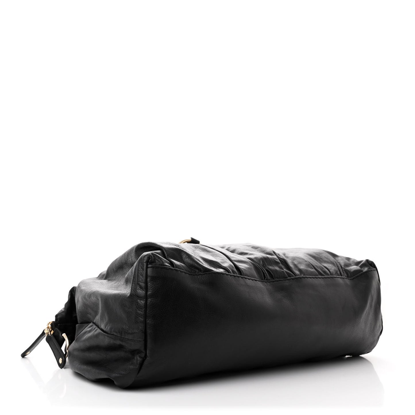 Calfskin Bamboo Beads Top Handle Bag Black
