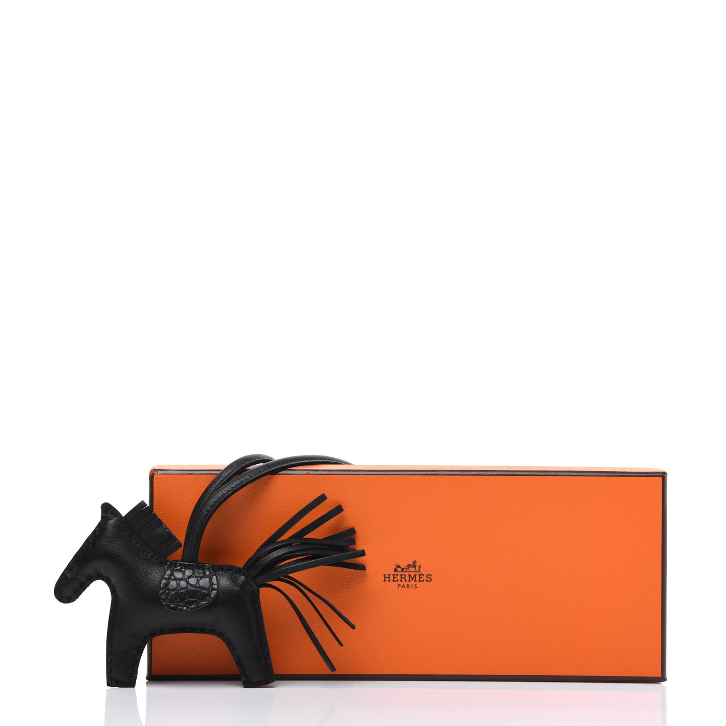 Milo Lambskin Matte Alligator Touch Grigri Rodeo Horse Bag Charm PM So Black