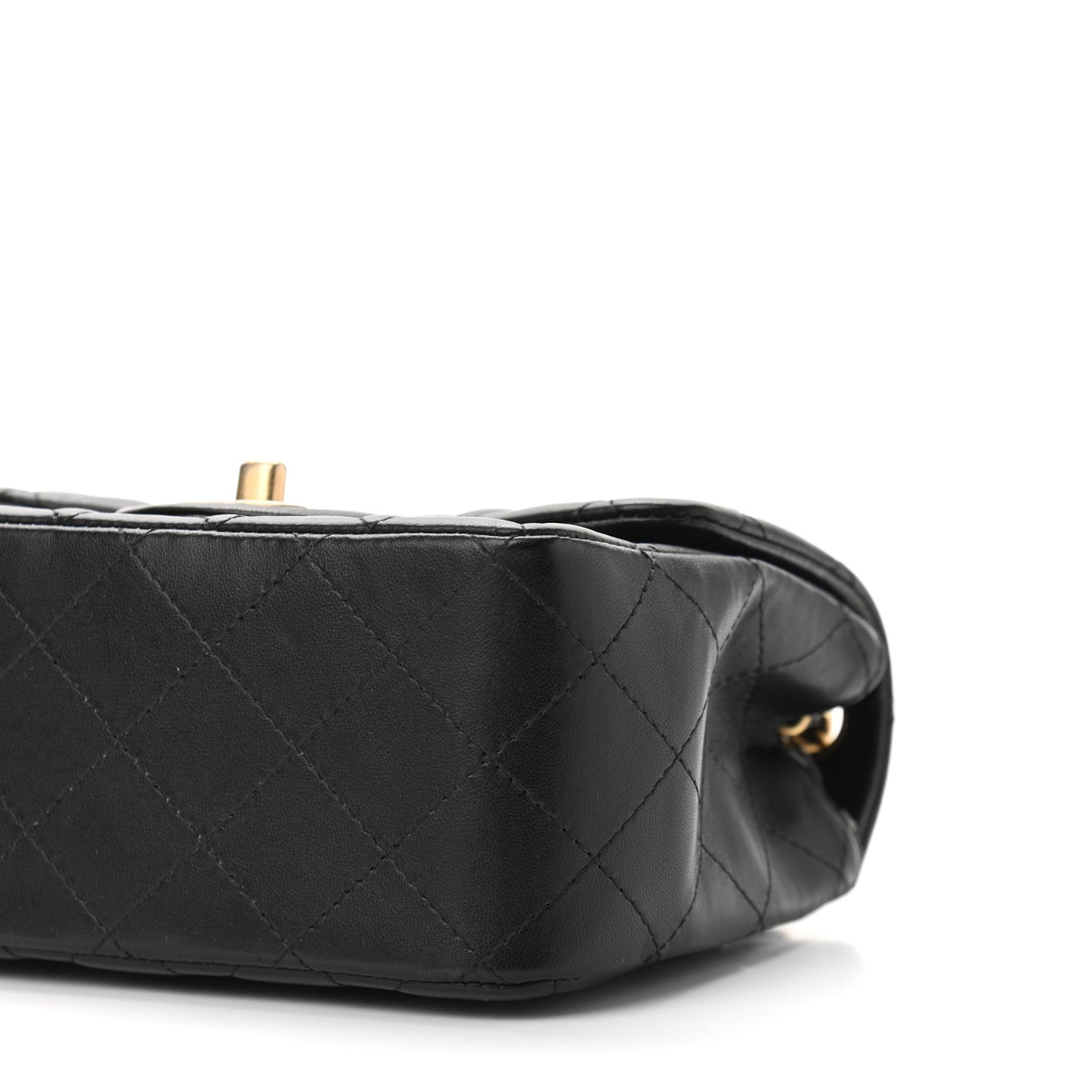Lambskin Quilted Mini Square Flap Black