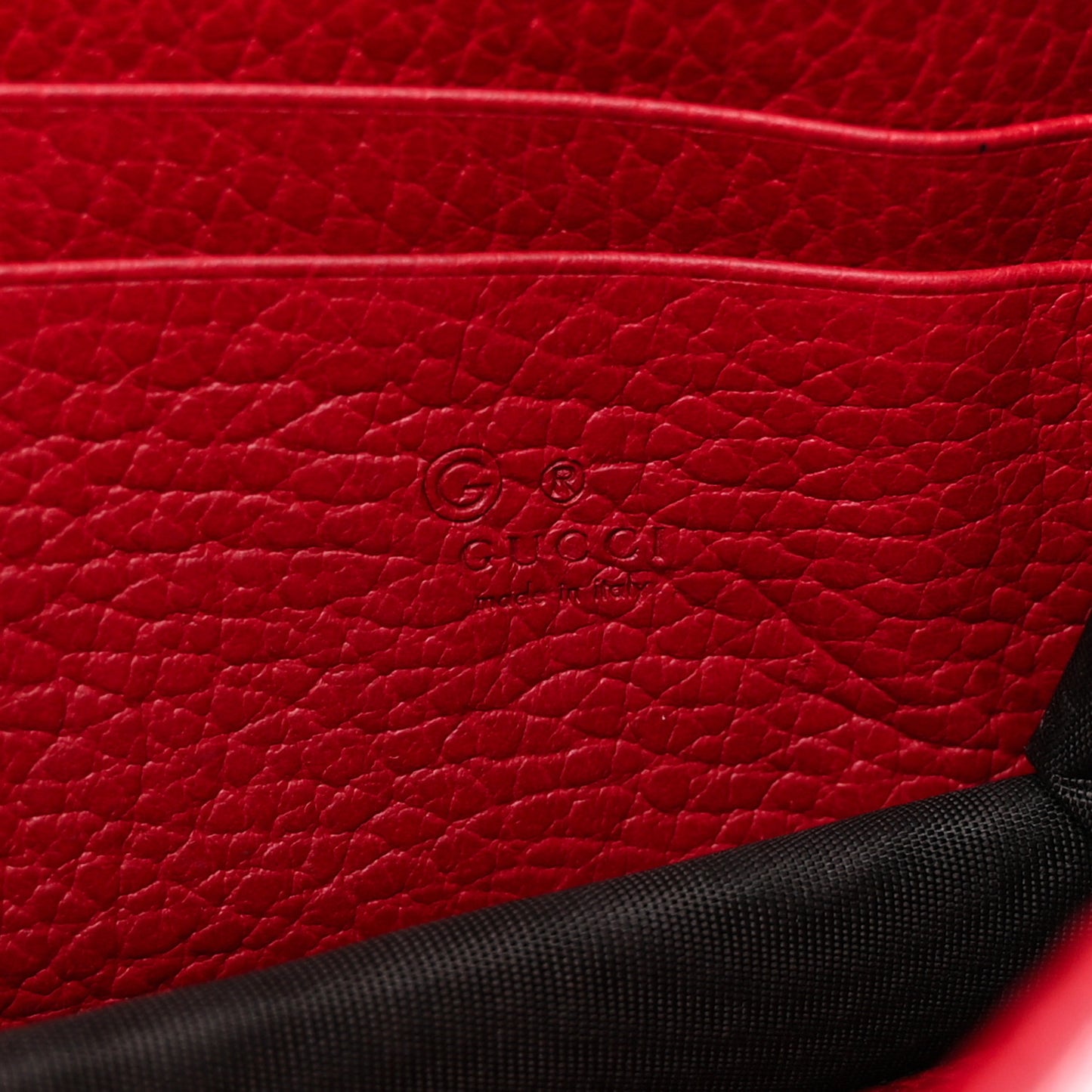 Dollar Calfskin Interlocking G Chain Wallet Red