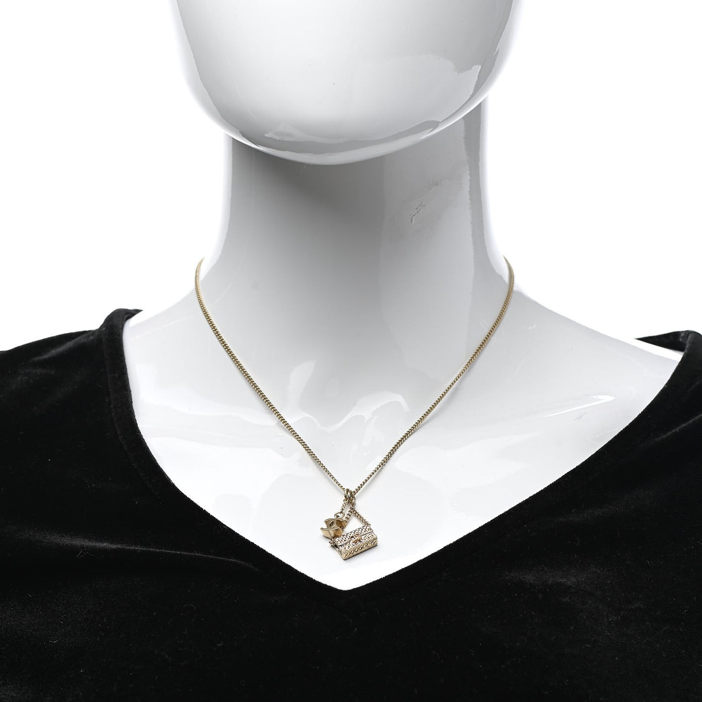 Metal Flap Bag Necklace Gold