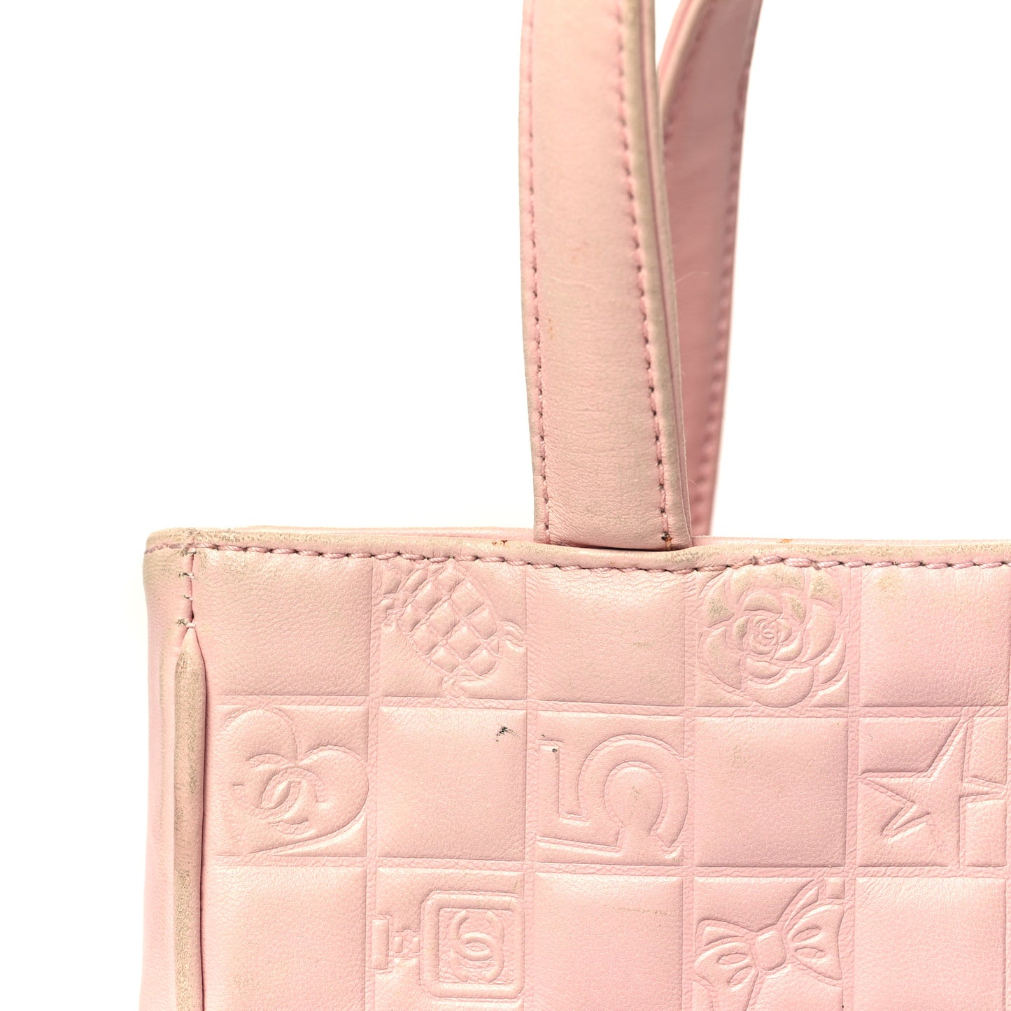 Lambskin Precious Symbols Shopping Tote Pink