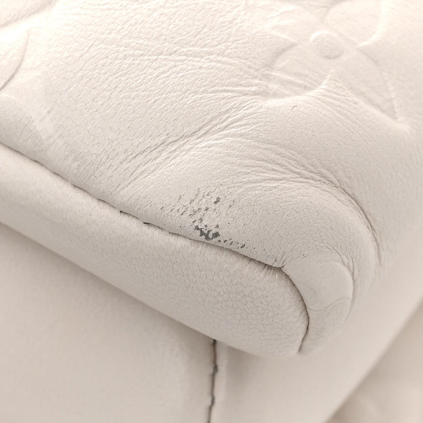 Lambskin Embossed Monogram Coussin PM Beige Cream