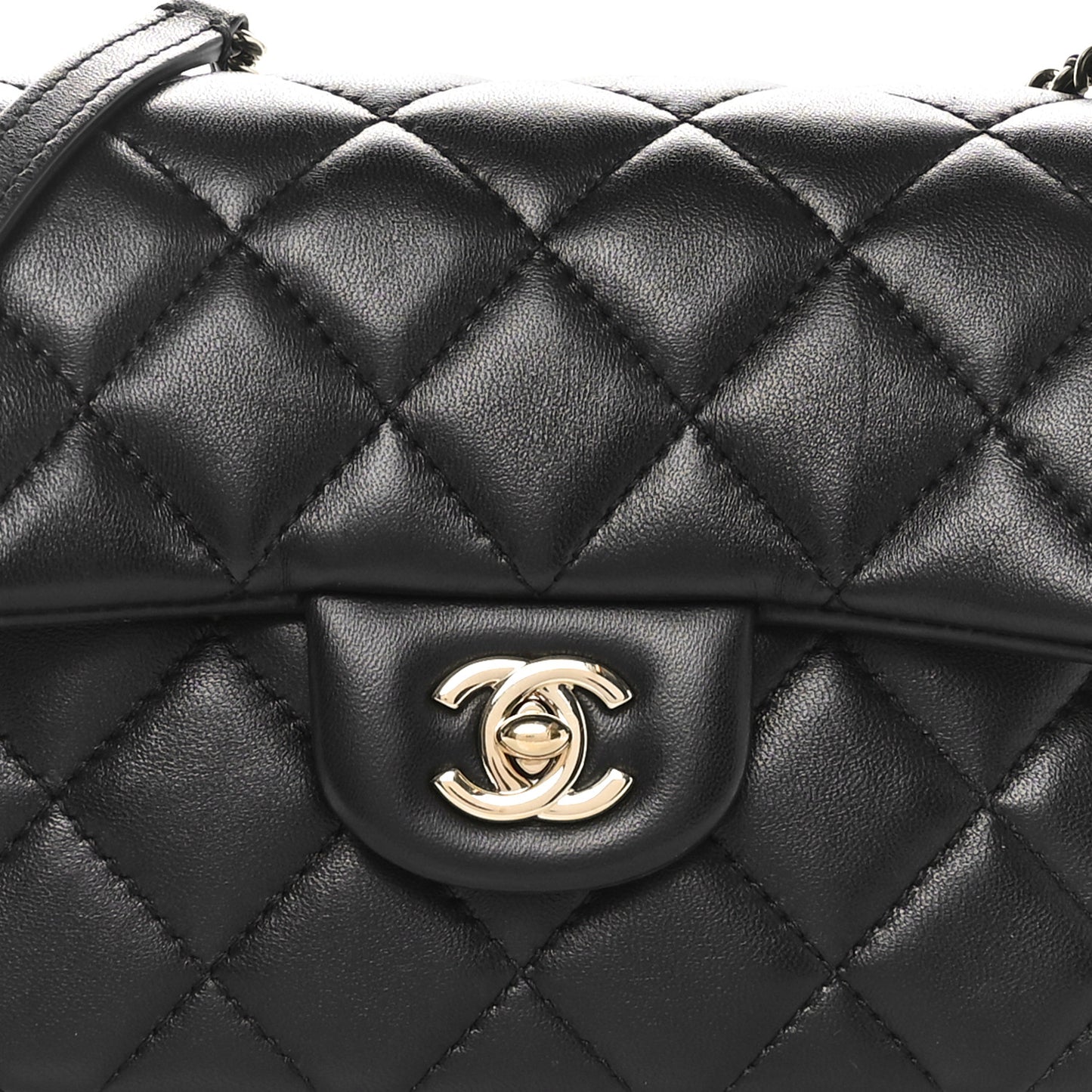Lambskin Quilted Small My Precious Flap Black