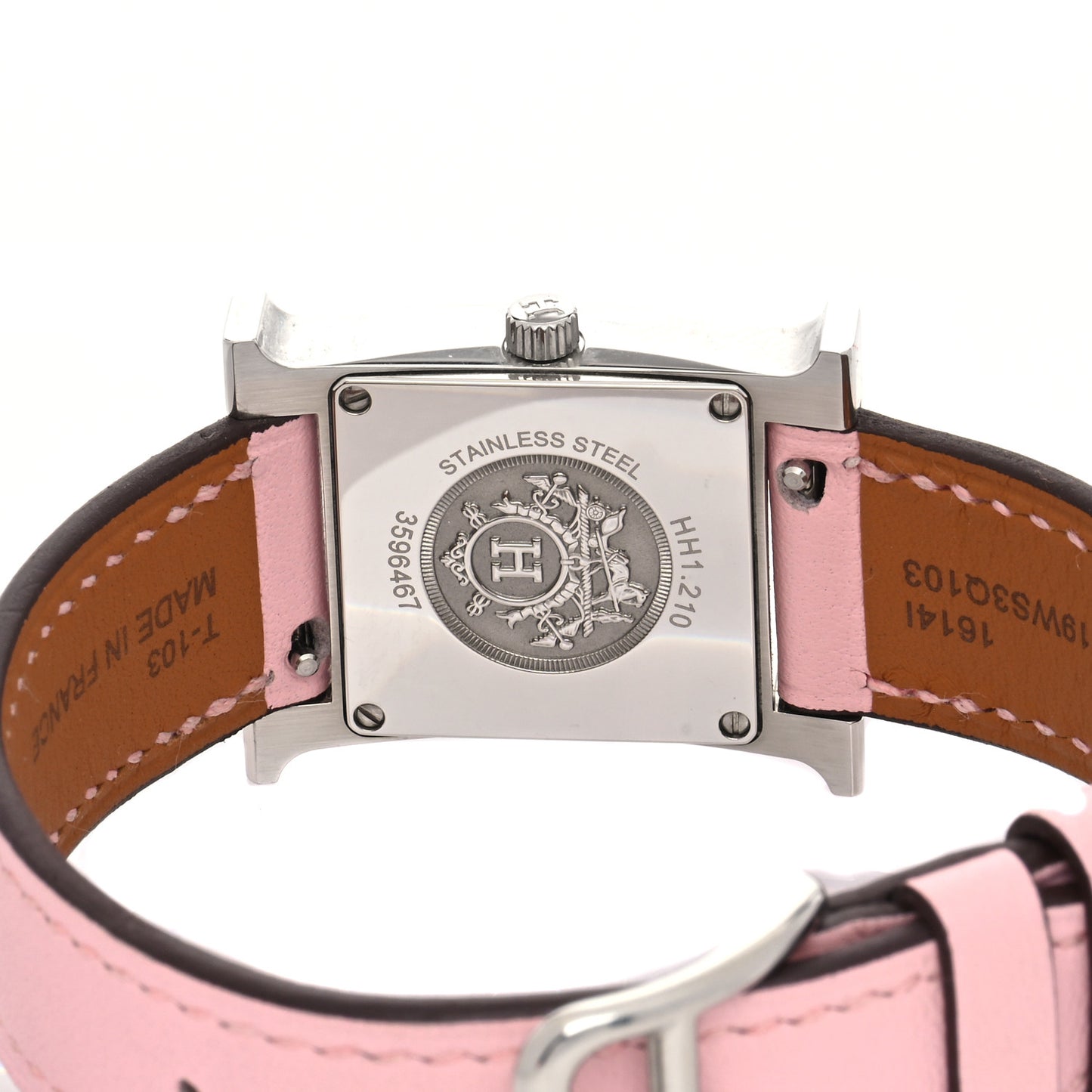 Stainless Steel Swift Diamond Mother of Pearl 21mm Heure H Hour Quartz Watch Rose Sakura