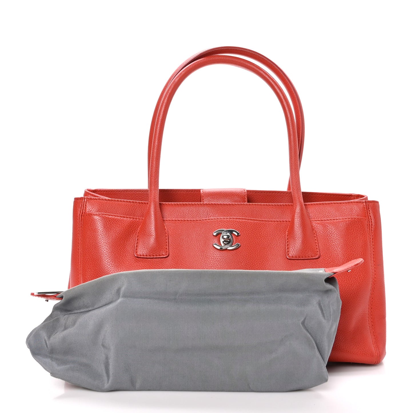 Calfskin Small Cerf Executive Shopper Tote Orange