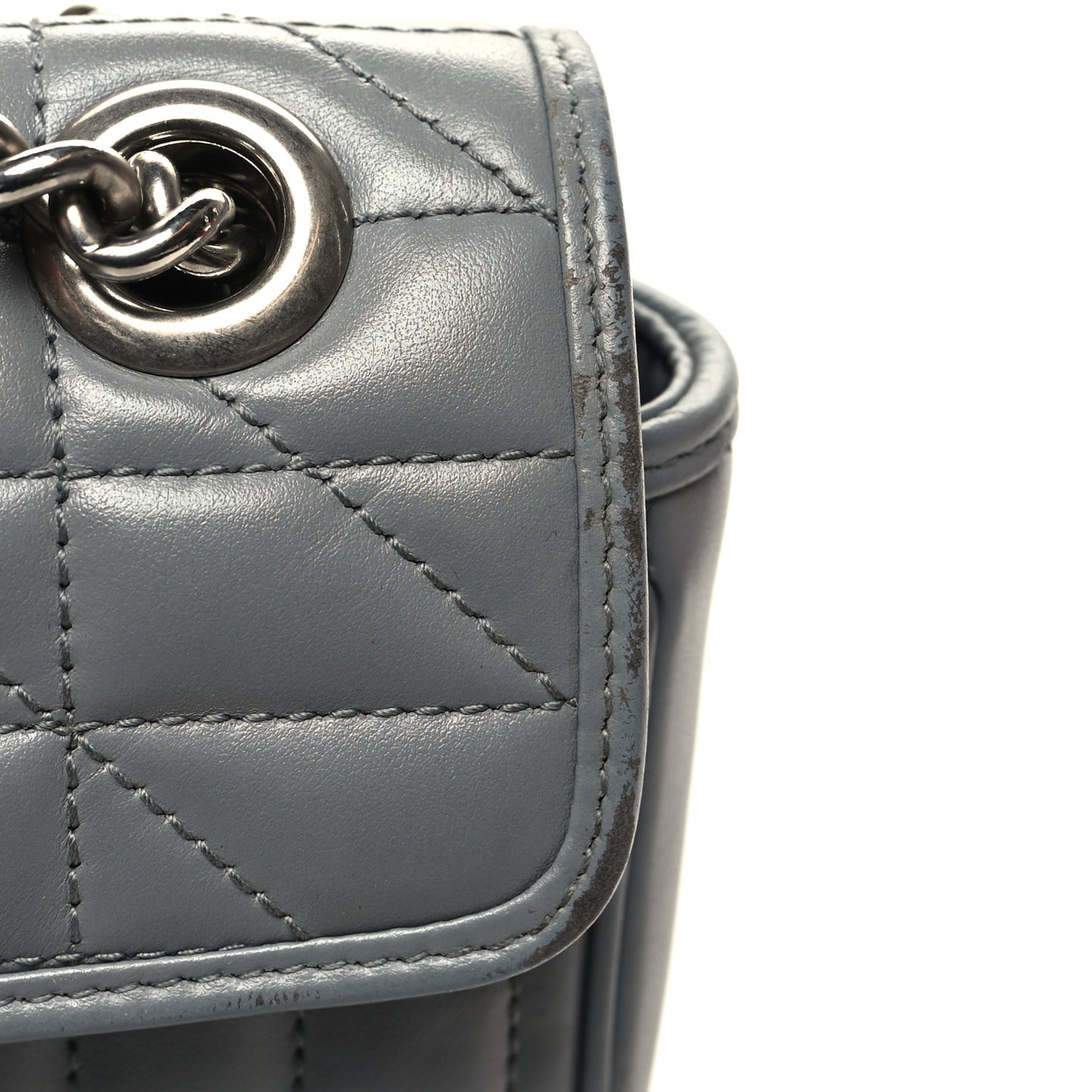 Calfskin Matelasse Aria Mini GG Marmont Shoulder Bag Deep Grey
