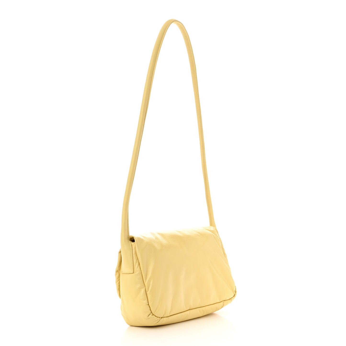 Paper Calfskin Puffy Flap Butter Brass