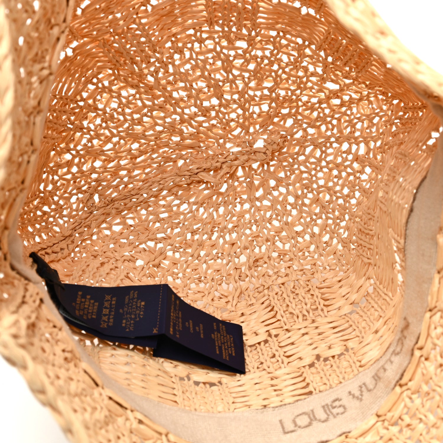 Louis Vuitton Damier Raffia Woven Hat L Natural 7 of 8