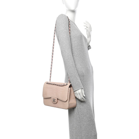 Alligator Jumbo Double Flap Light Pink