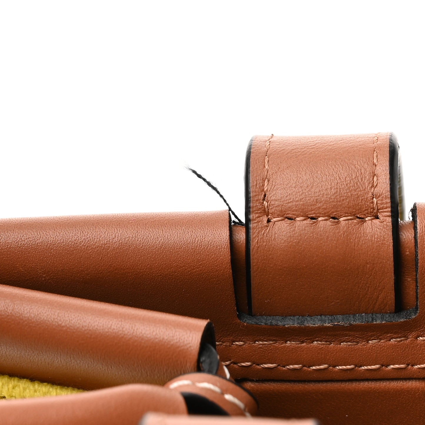 Canvas Calfskin Cushion Tote Yellow