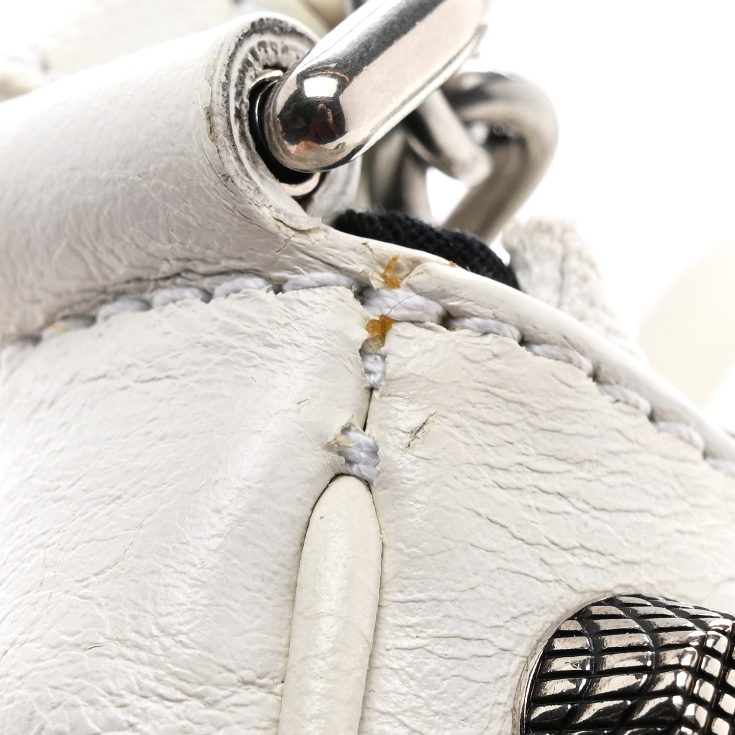 Balenciaga Agneau Arena Le Cagole Mini Purse With Chain Optic White 14 of 19