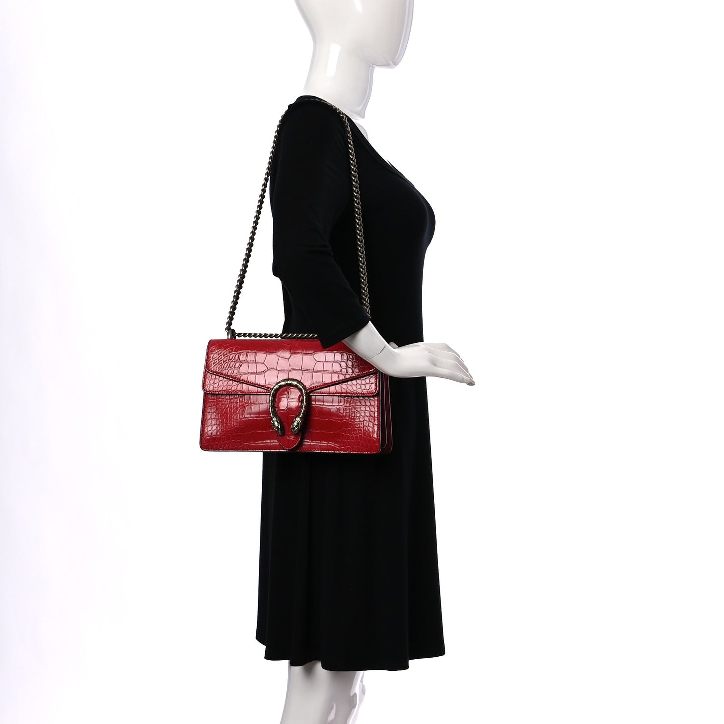 Crocodile Small Dionysus Shoulder Bag Red