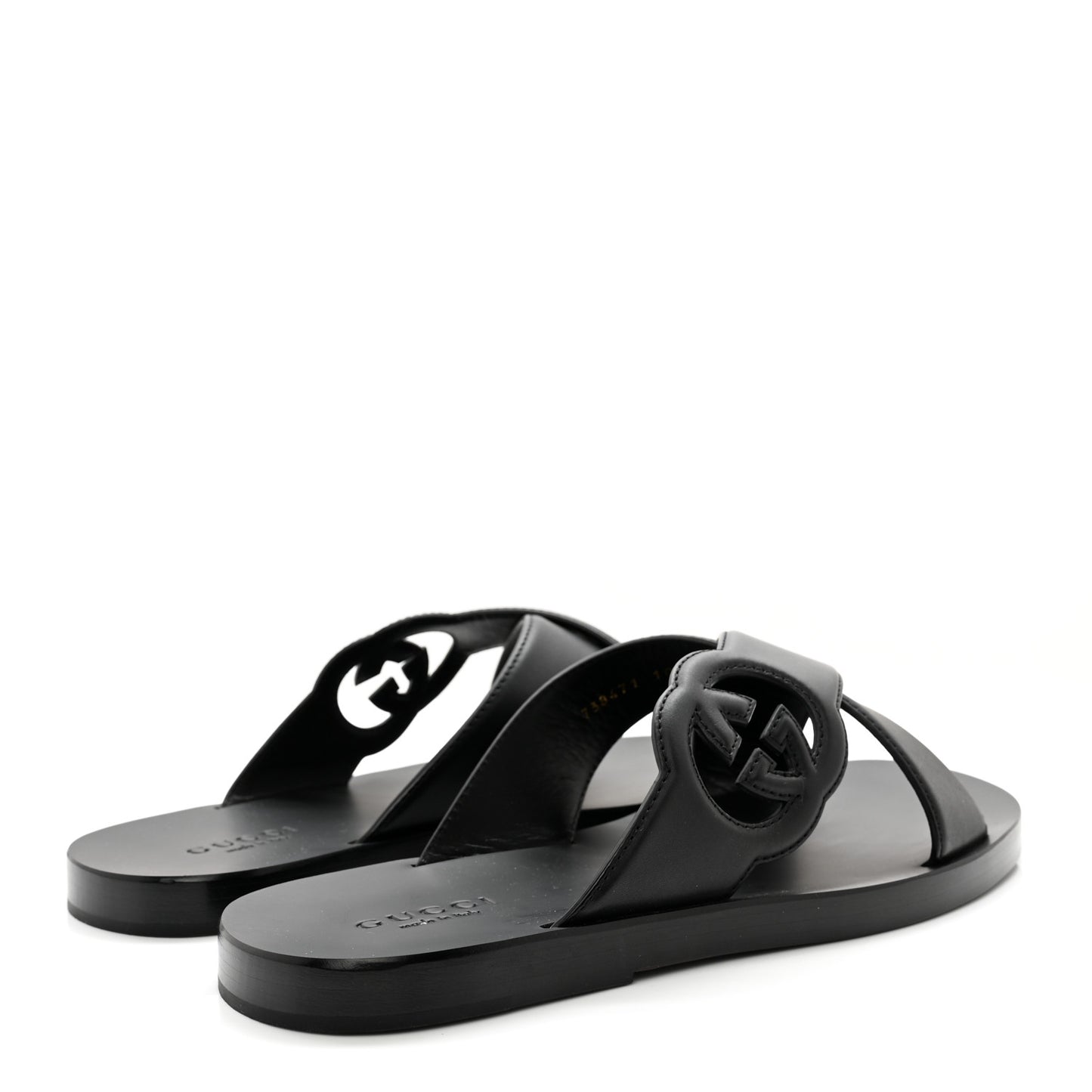Cosmos Softy Calfskin Interlocking G Sandals 10 Black