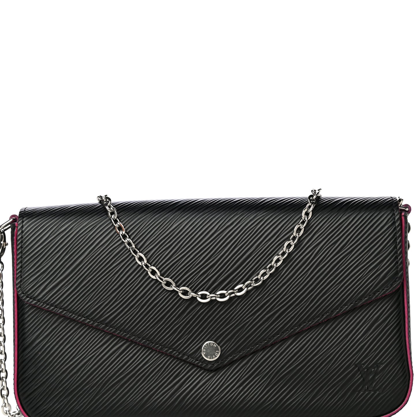 Epi Pochette Felicie Black Hot Pink