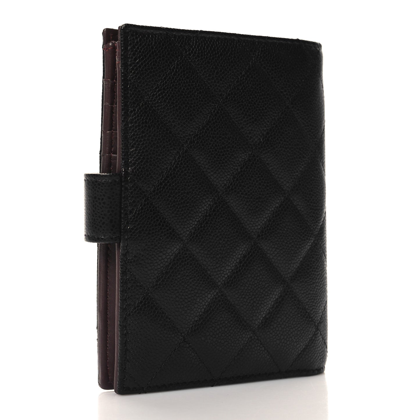 Caviar Quilted Passport Holder Black