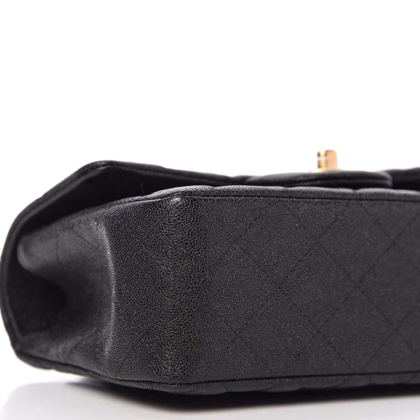 Caviar Quilted Mini Top Handle Rectangular Flap Black