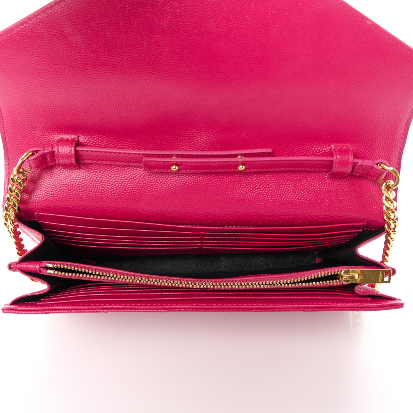 Grain De Poudre Matelasse Chevron Monogram Chain Wallet Bubblegum