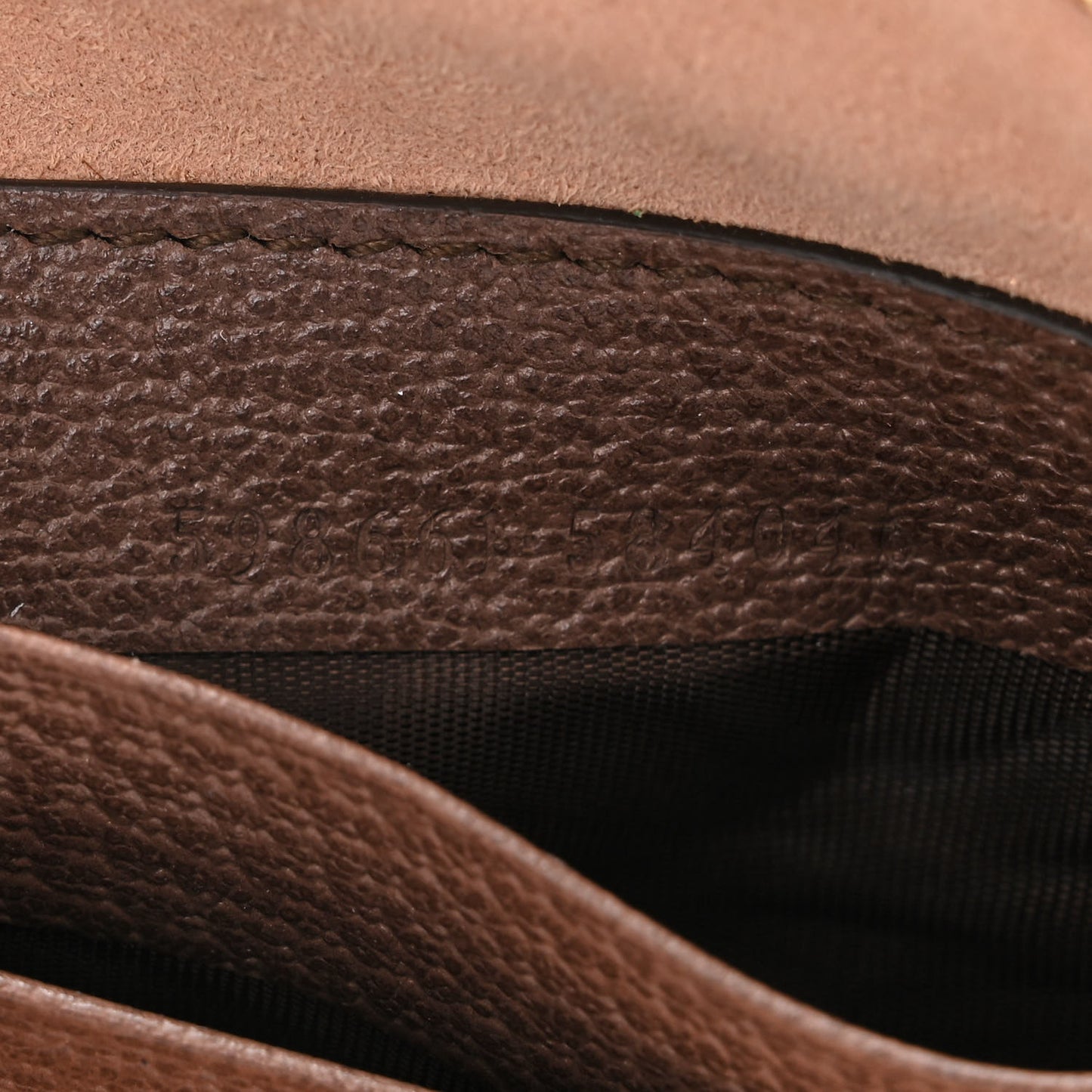 GG Supreme Monogram Web Mini Ophidia Round Backpack Brown