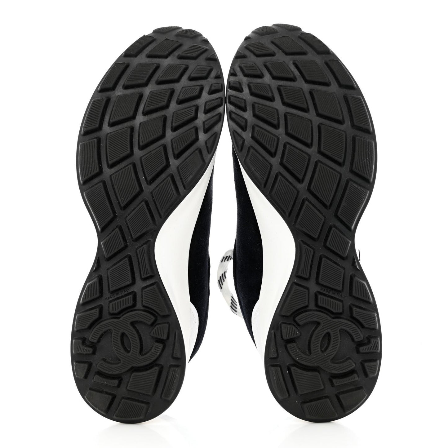 Fabric Suede Kidskin CC Sneakers 40 Black White