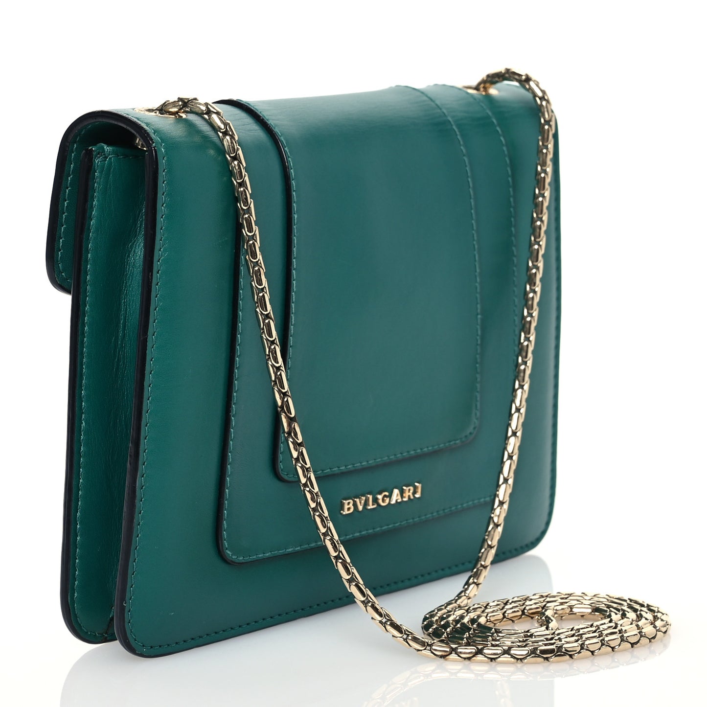Calfskin Small Serpenti Forever Snake Strap Crossbody Bag Emerald Green