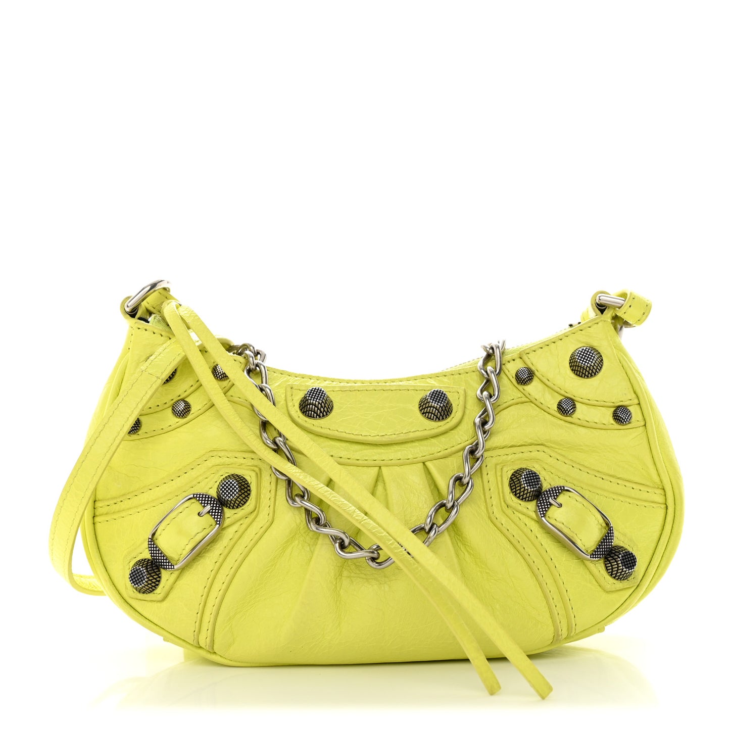 Agneau Arena Le Cagole Mini Purse With Chain Lime