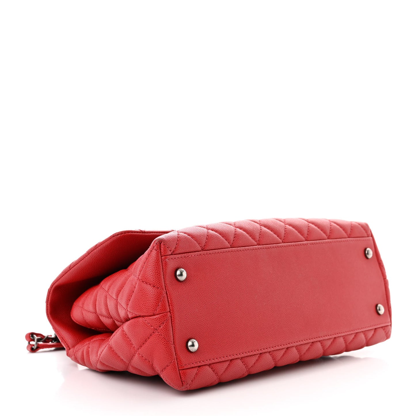 Caviar Quilted Small Coco Handle Flap Red