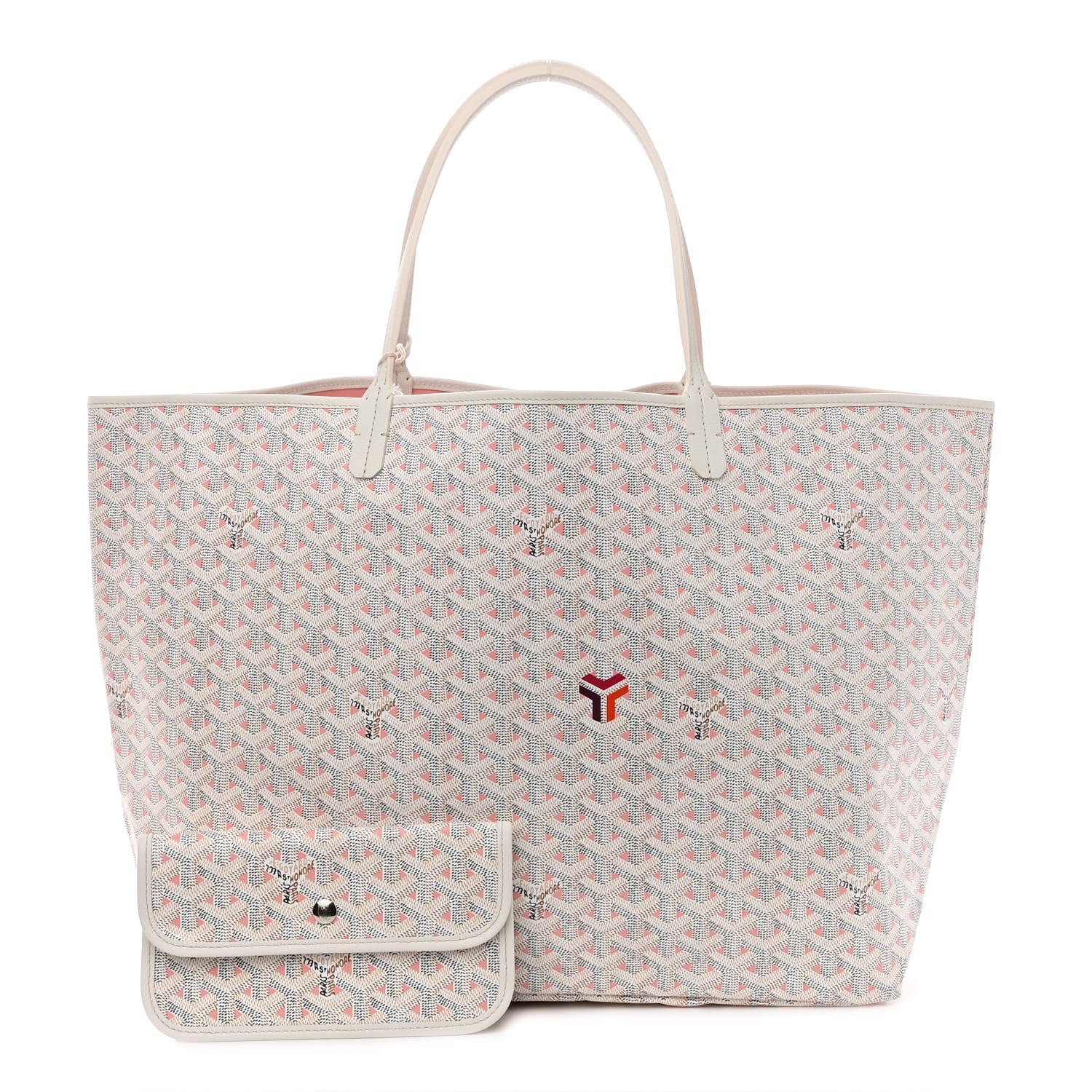 Goyard Goyardine Saint Louis Claire Voie GM White Pink 1313541 