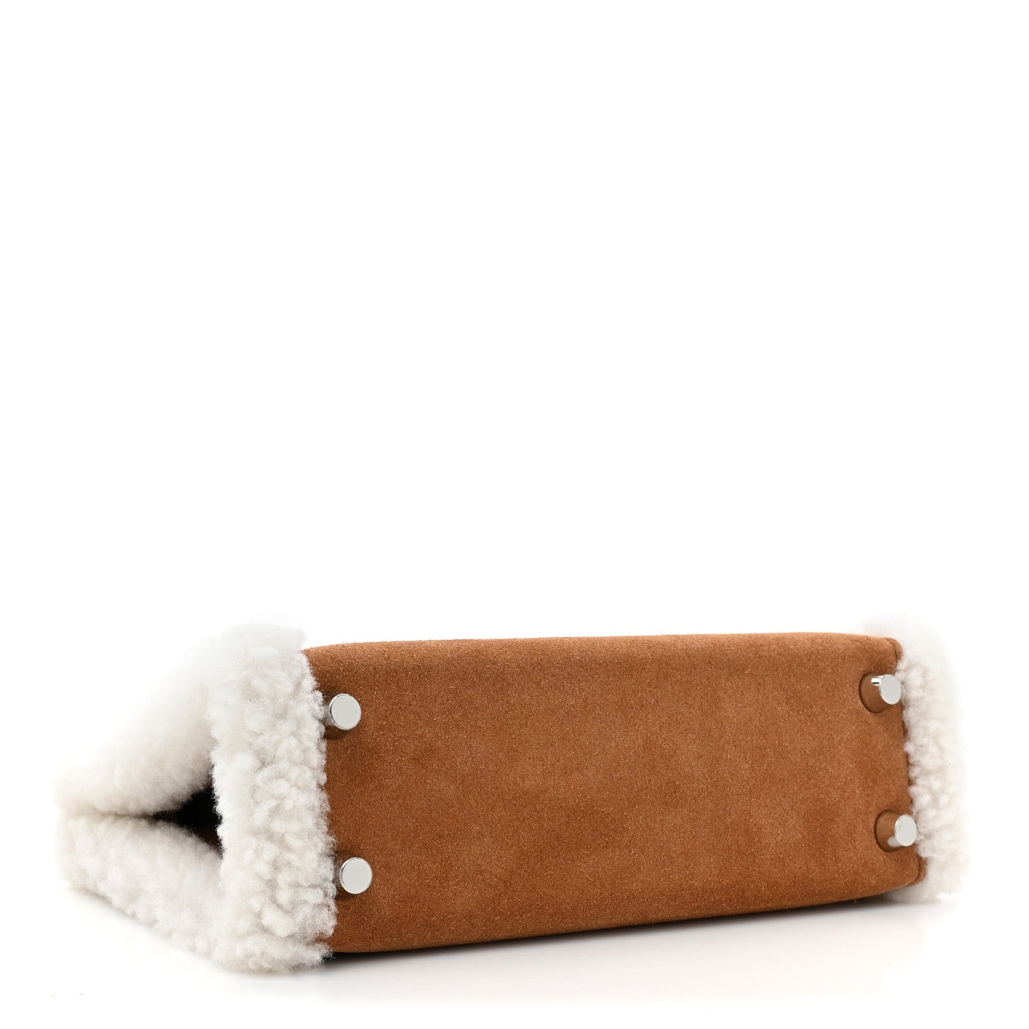 Hermes Veau Grizzly Mouton Shearling Swift Teddy Mini Kelly 20 Alezan Ecru 4 of 9