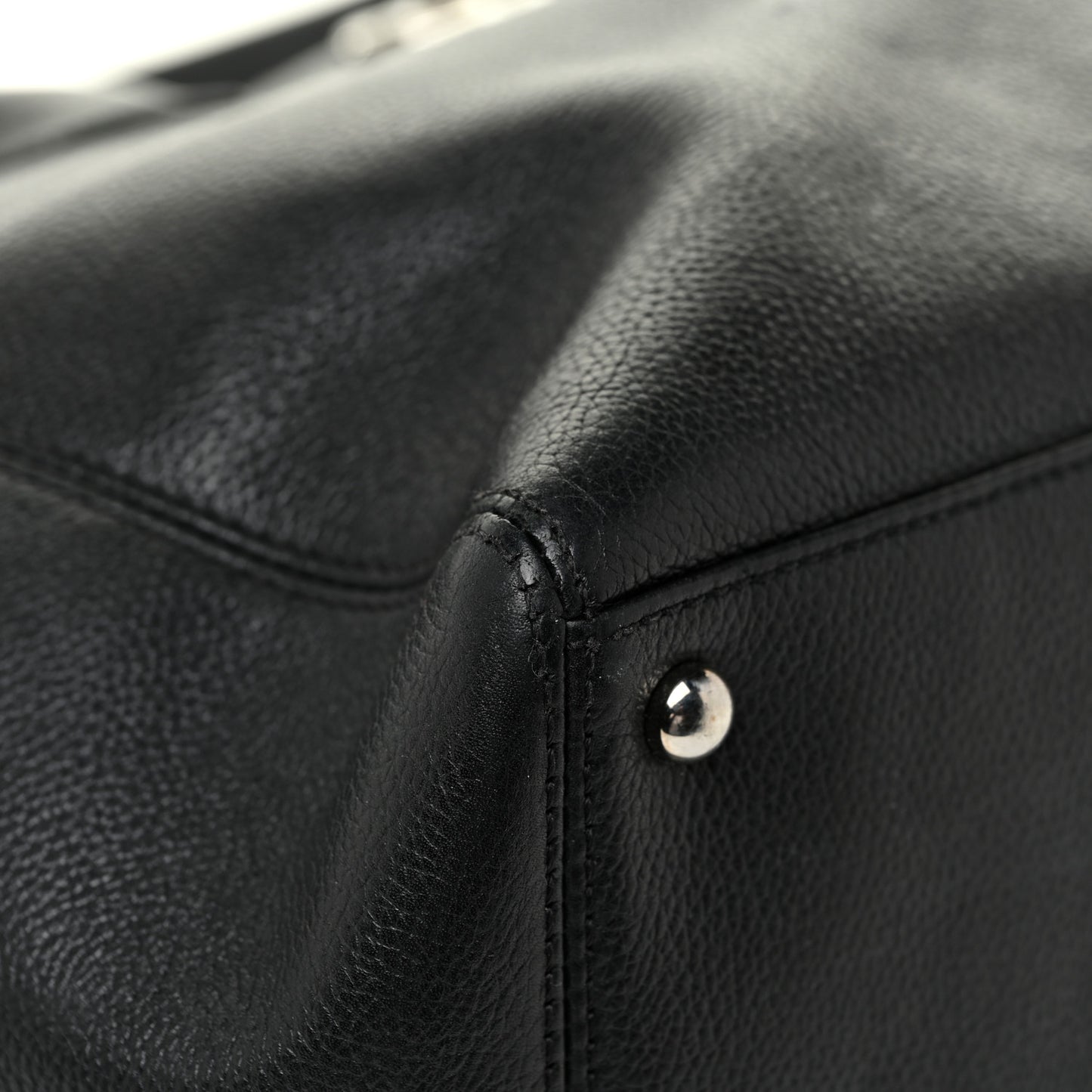 Calfskin Cerf Executive Shopper Tote Black