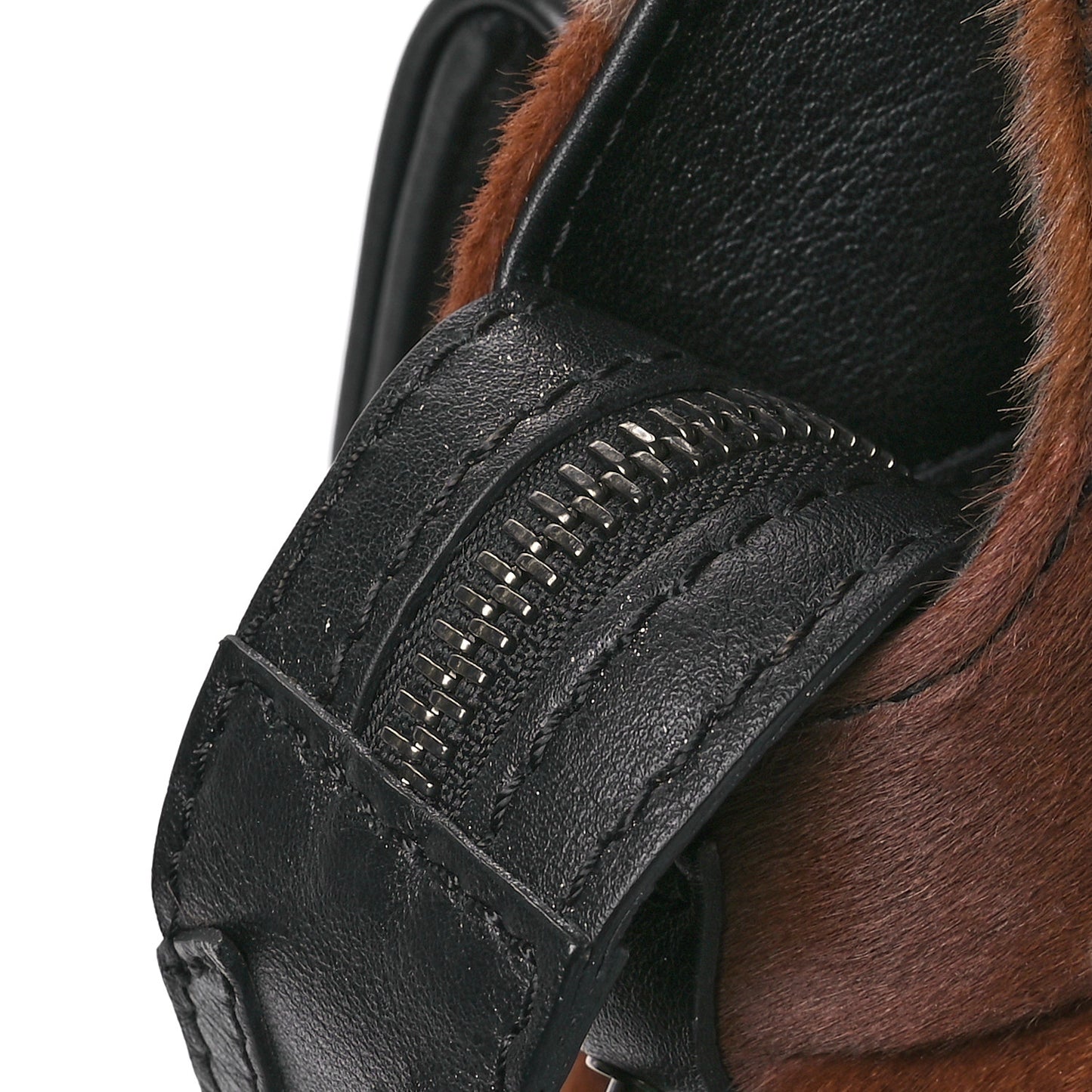 Pony Hair Calfskin Spikes Syd Backpack Coffee Bronze Black