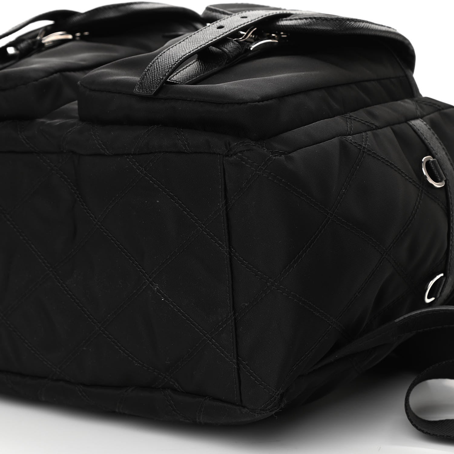 Prada Tessuto Nylon Saffiano Vela Quilted Backpack Black 9 of 9