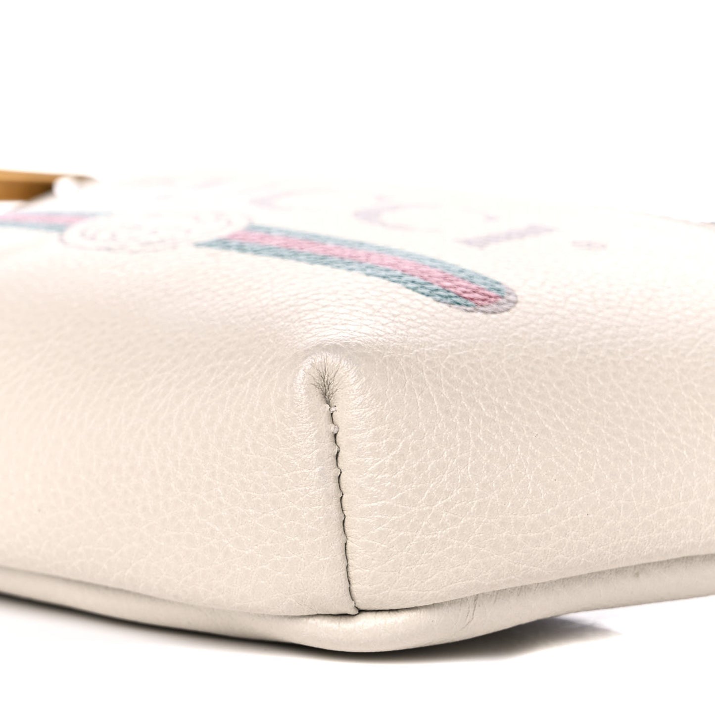 Grained Calfskin Small Logo Belt Bag White