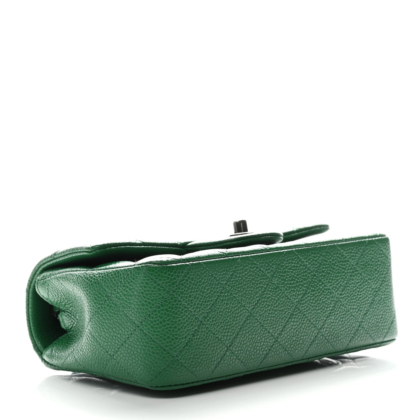 Caviar Quilted Mini Rectangular Flap Green