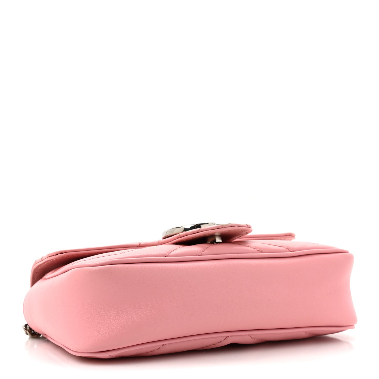 Calfskin Matelasse Super Mini GG Marmont Shoulder Bag Wild Rose