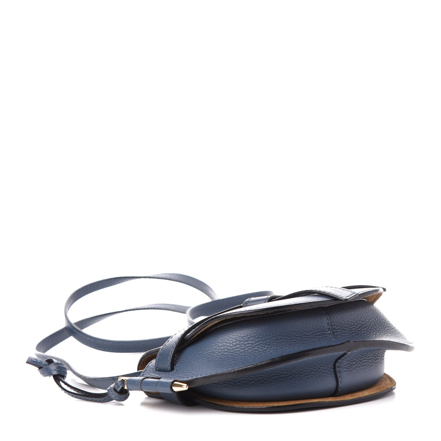 Grained Calfskin Mini Gate Crossbody Bag Steel Blue