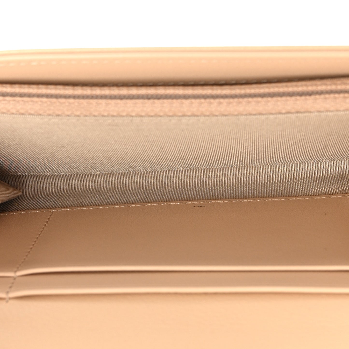Shiny Goatskin Quilted Chanel 19 Flap Wallet Beige
