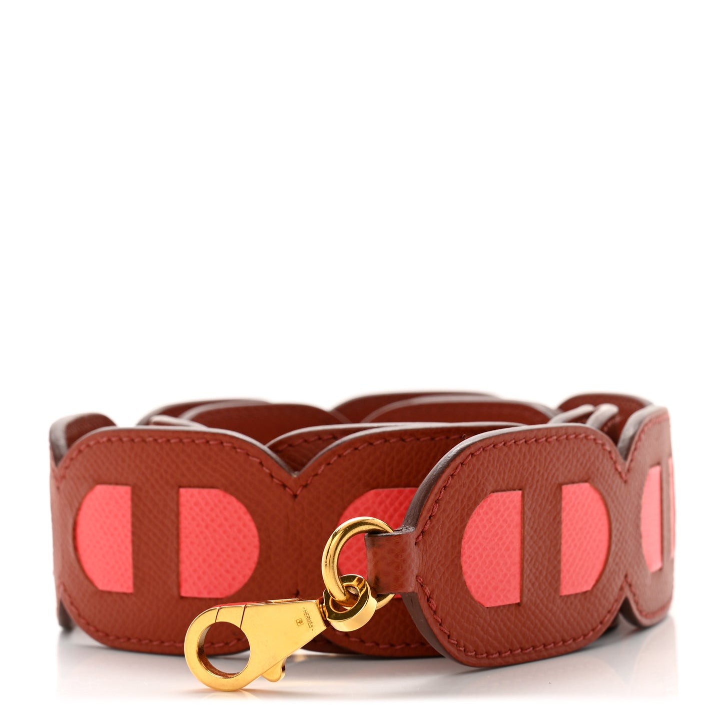 Epsom Maillons Shoulder Strap Brique Rose Texas