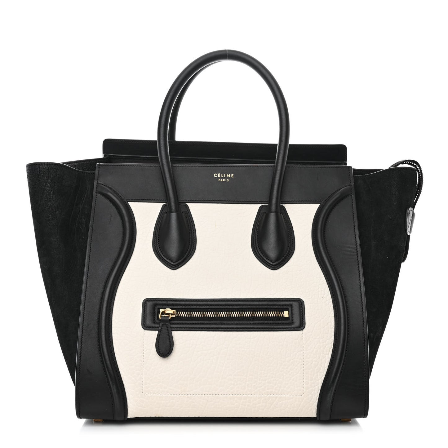 Baby Grained Calfskin Tri-Color Mini Luggage White Liquorice