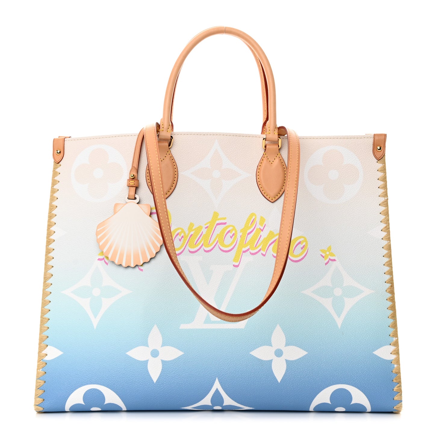 Monogram Giant Raffia Portofino By The Pool Onthego GM Blue