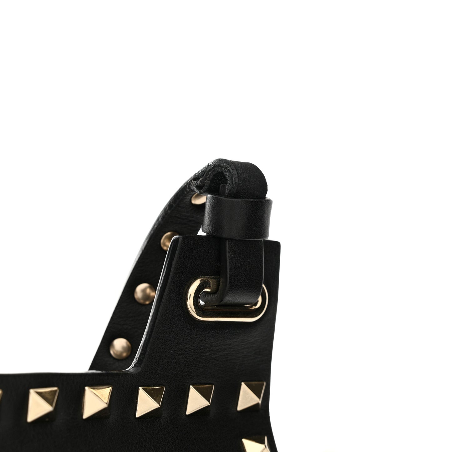 Calfskin Rockstud Crossbody Messenger Bag Black
