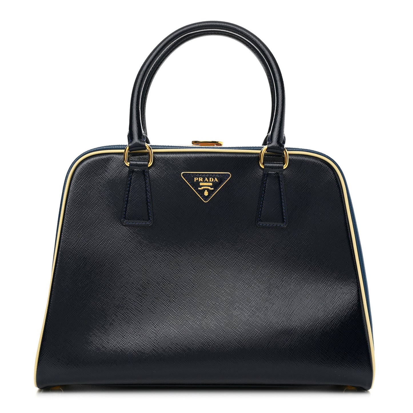 Saffiano Vernice Pyramid Bag Black Bluette