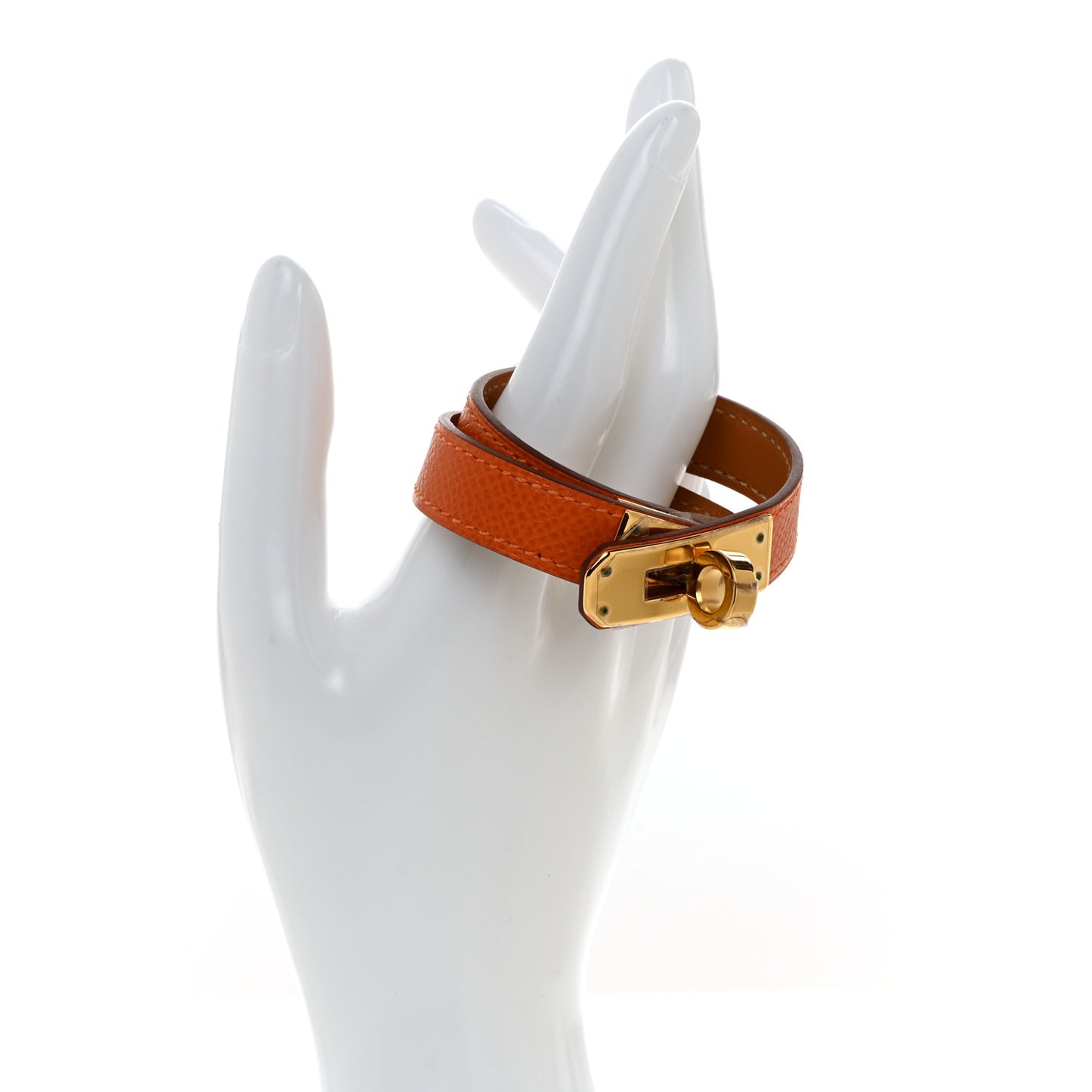 Epsom Kelly Double Tour Bracelet XS Orange