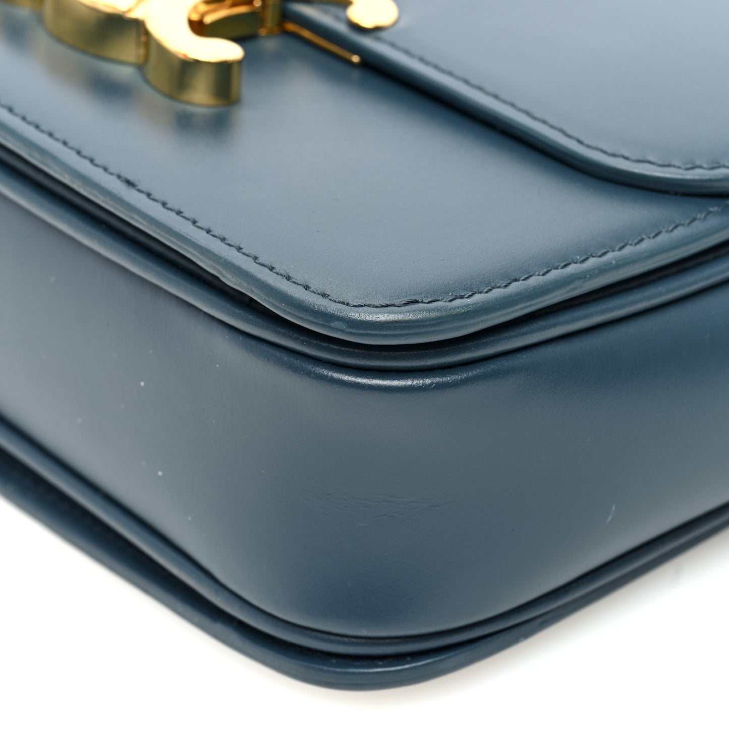 Shiny Calfskin Teen Triomphe Petrol