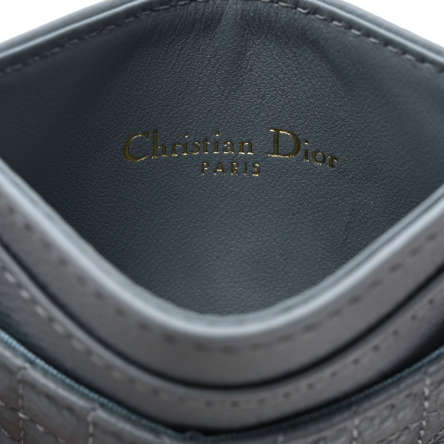 Supple Calfskin Cannage Caro Five-Slot Card Holder Cloud Blue