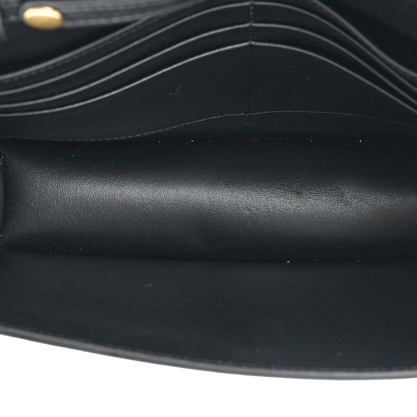 Shiny Calfskin Triomphe Margo Wallet on Chain Black