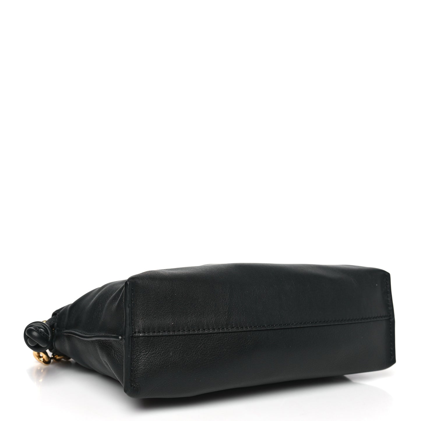 Mellow Nappa Donut Chain Flamenco Knot Clutch Black