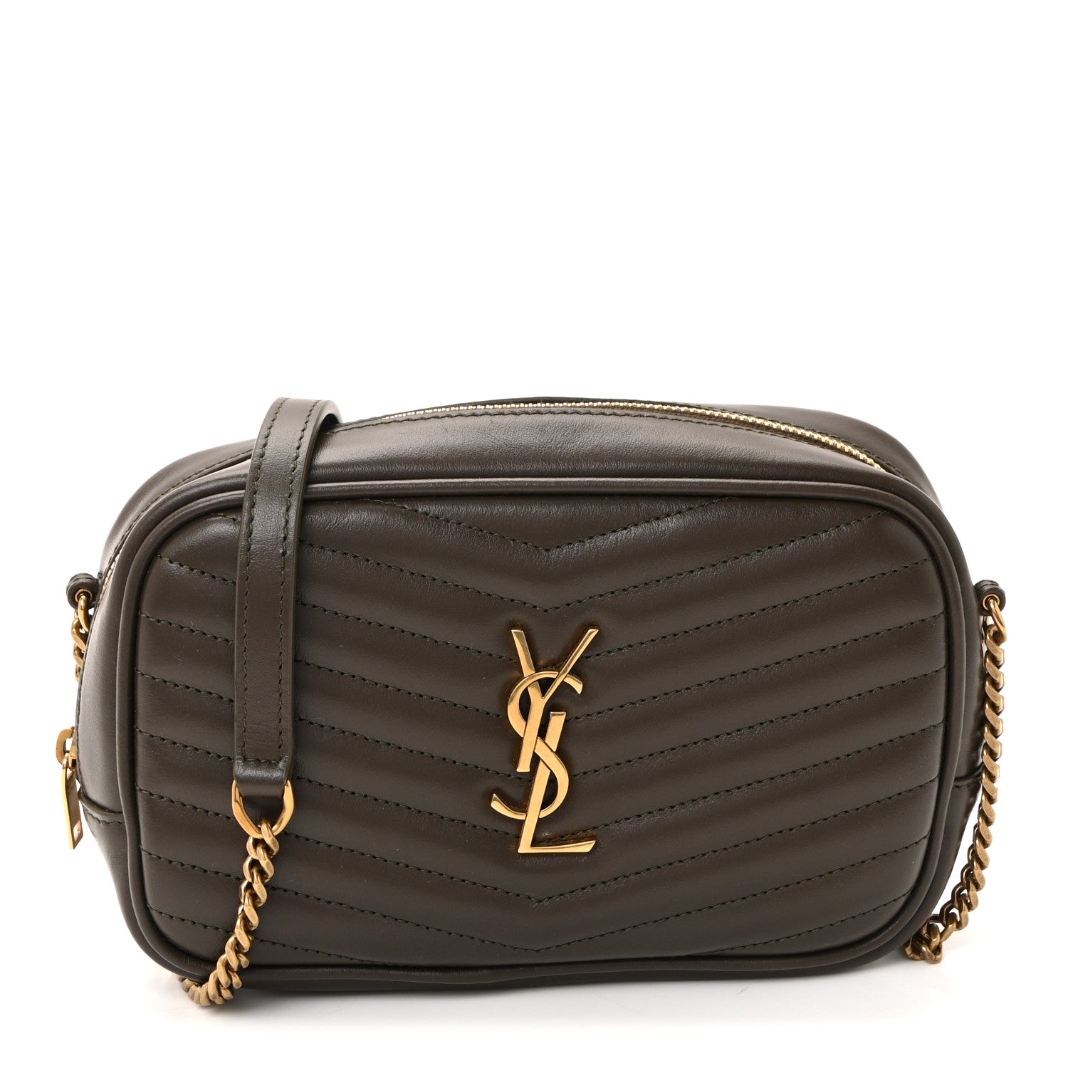 Saint Laurent Calfskin Matelasse Monogram Mini Lou Camera Bag