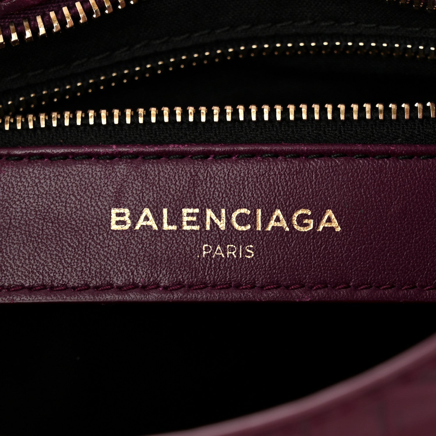 Balenciaga Calfskin Crocodile Embossed Giant 12 Gold Hardware Mini City Violet Prune 6 of 10