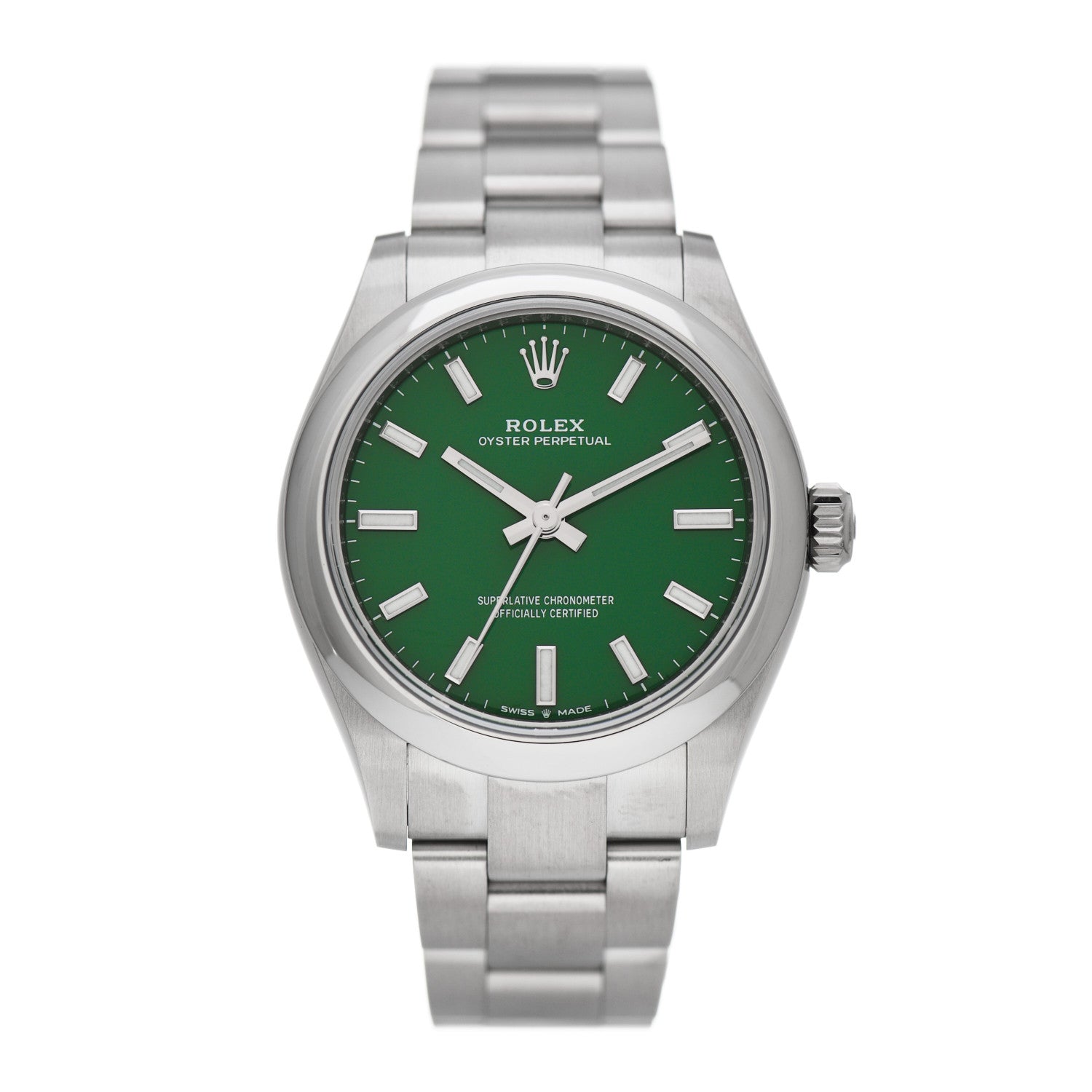 Rolex Stainless Steel 31mm Oyster Perpetual Watch Green 277200 1 of 5